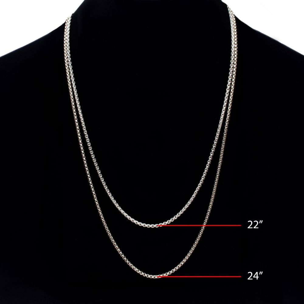 925 Italy Silver Polished Finish Box Chain Necklace