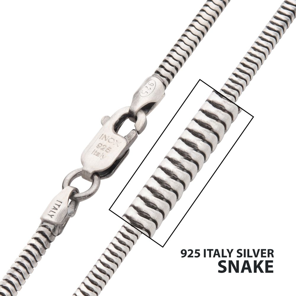 925 Italy Silver Black Rhodium Plated Chain Necklace