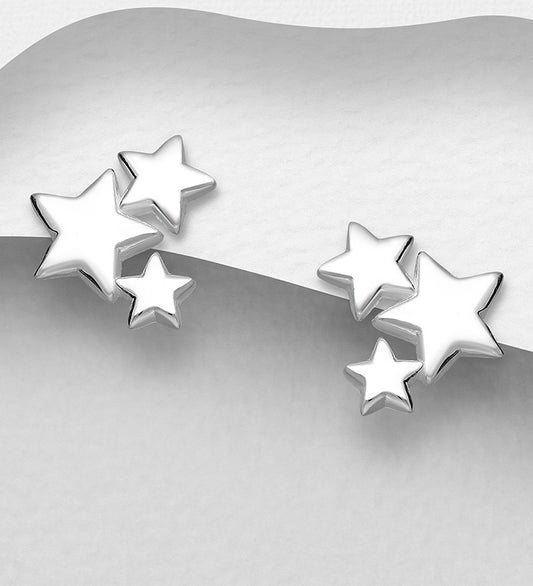 925 Sterling Silver Stars Earrings