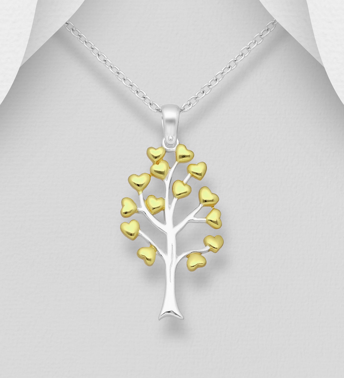 925 Sterling Silver Heart and Tree of Life Pendant