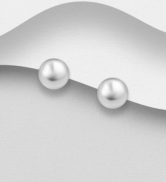 925 Sterling Silver Ball Push-Back Earrings