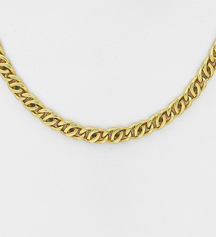 925 Sterling Hollow Silver Curb Necklace