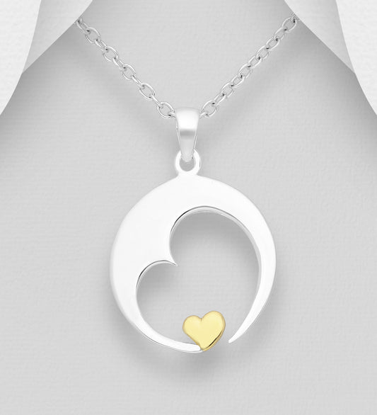 925 Sterling Silver Heart Pendant with chain