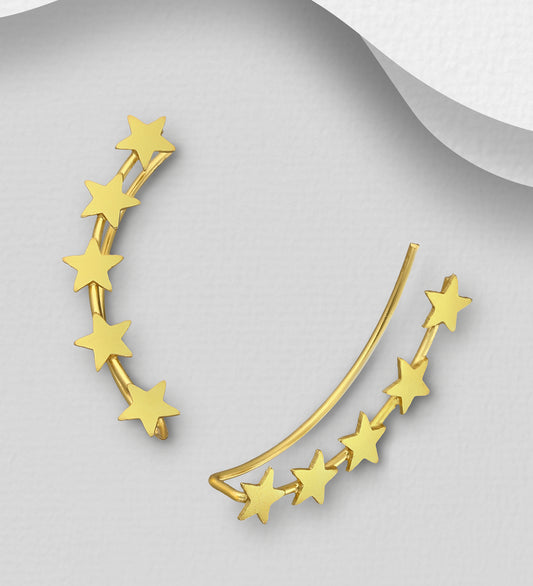 925 Sterling Silver Star Ear Pins