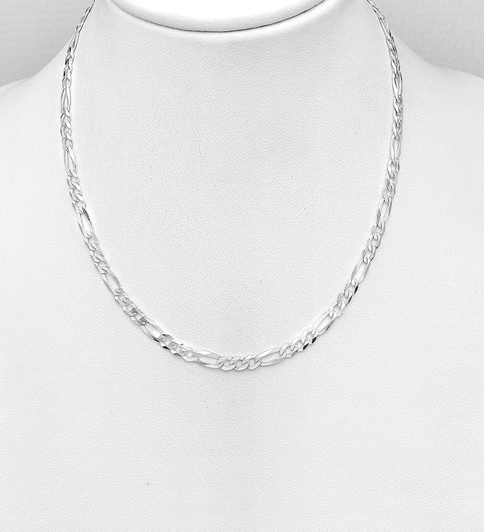 925 Sterling Silver Figaro Necklace,