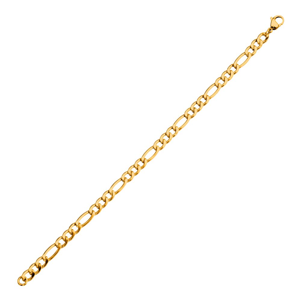 Gold IP Figaro Chain Bracelet