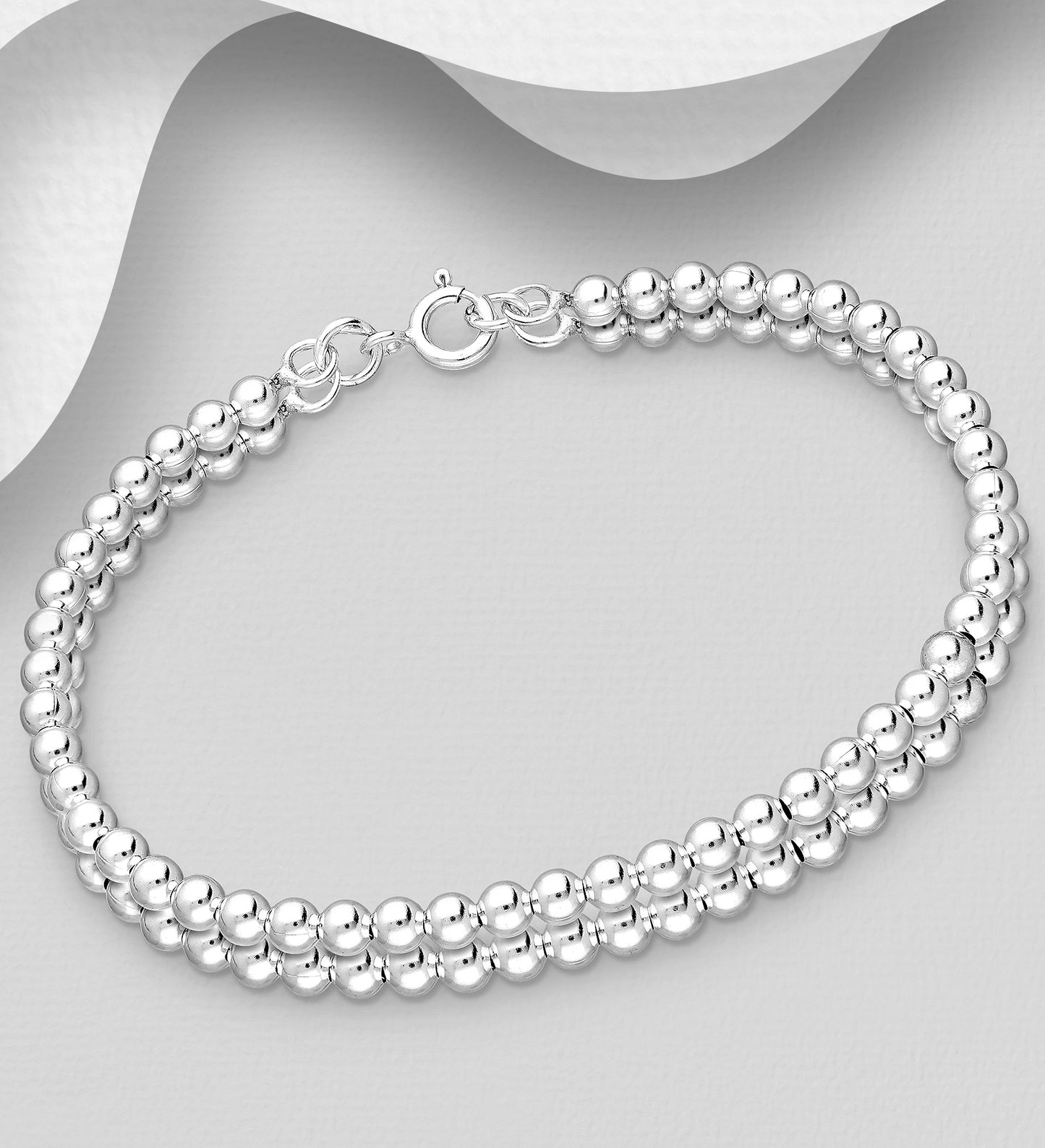 925 Sterling Silver Bead Bracelet