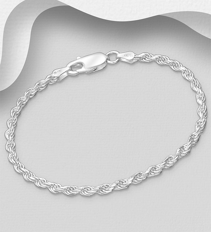 925 Sterling Silver Rope Bracelet