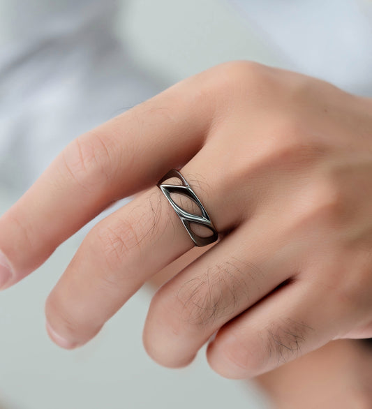 925 Sterling Silver Ring and Plated with Black Rhodium