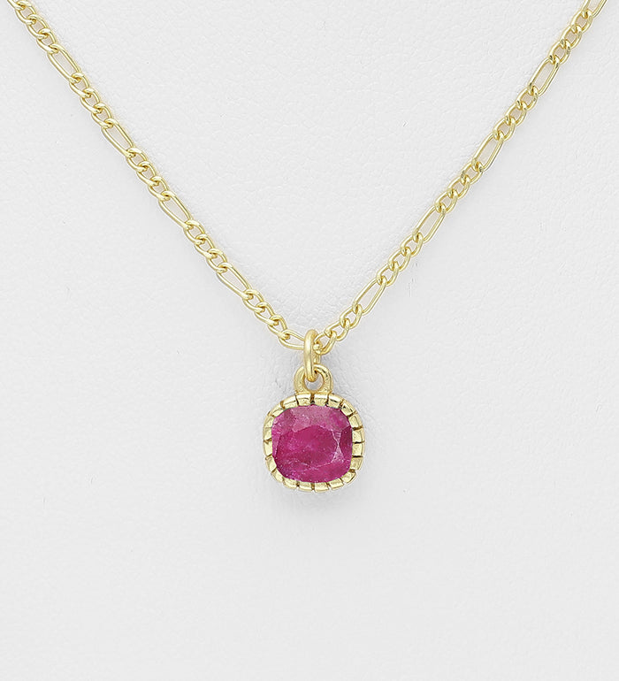 925 Sterling Silver Necklace with Ruby