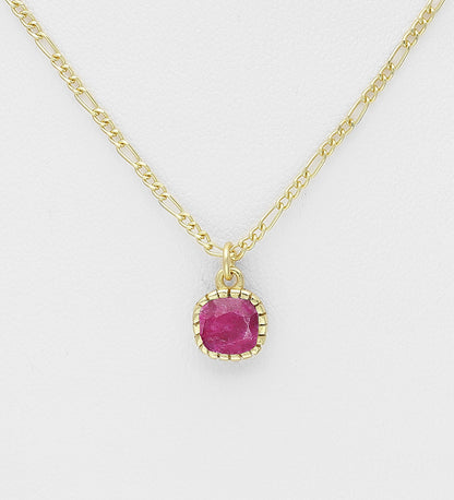 925 Sterling Silver Necklace with Ruby