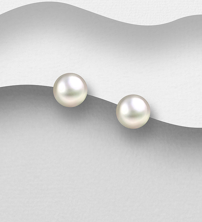 925 Sterling Silver Push-Back Earrings- Freshwater Pearls