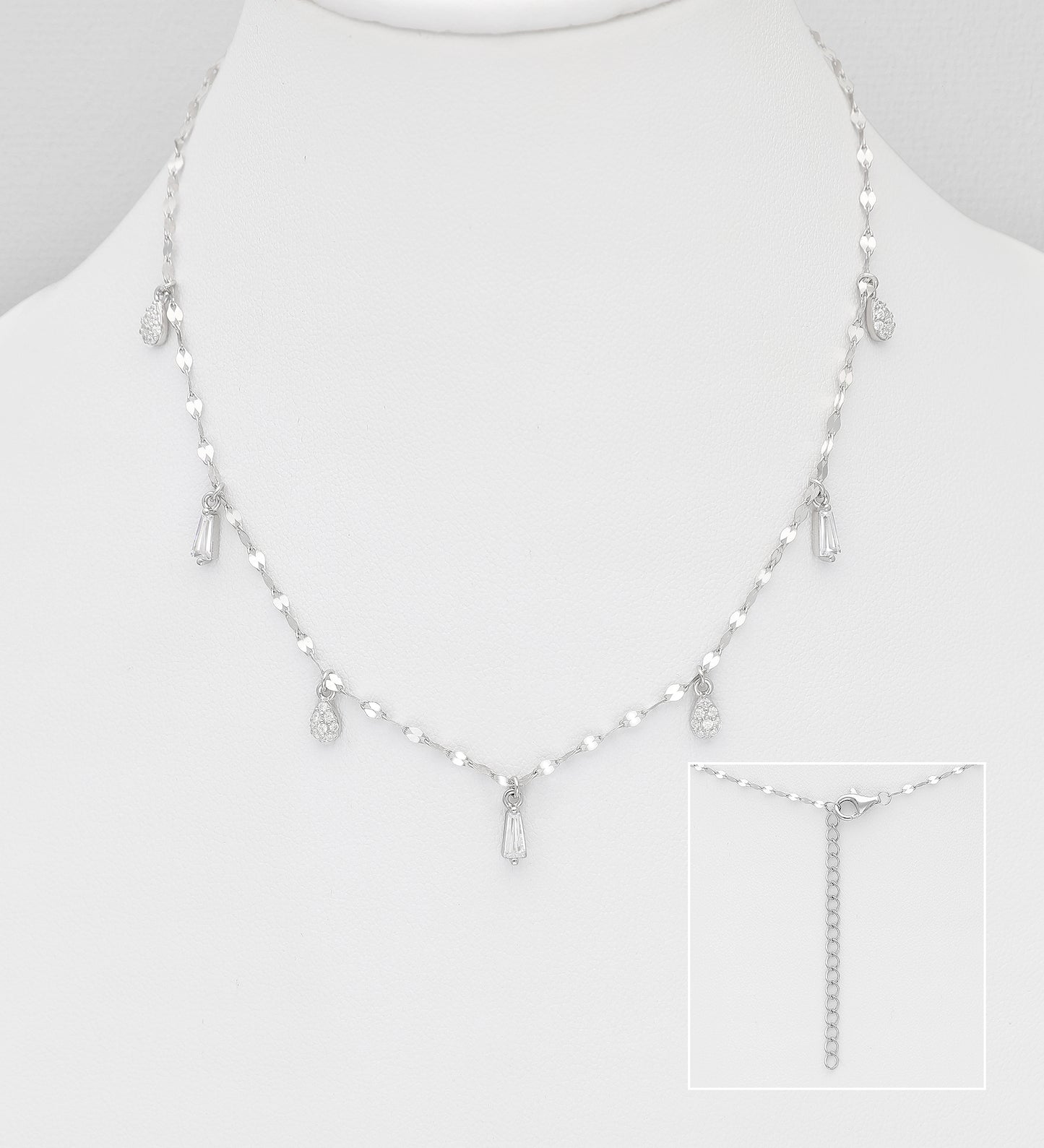 925 Sterling Silver Necklace-CZ