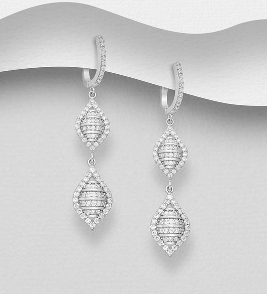 25 Sterling Silver Earrings - CZ Simulated Diamonds