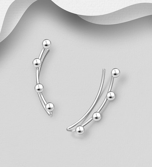 925 Sterling Silver Ball Ear Pins