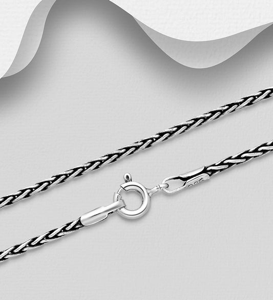 925 Sterling Silver Oxidized Chain