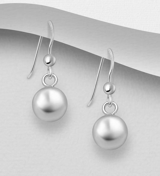 925 Sterling Silver- Ball Hook Earrings