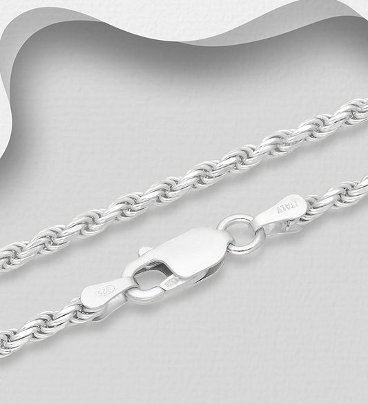 925 Sterling Silver Rope Chain