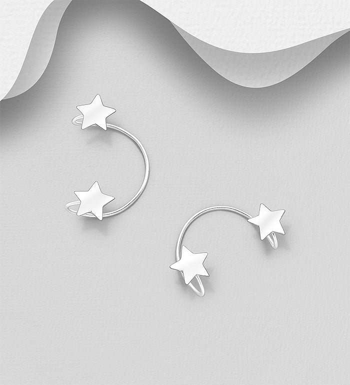 925 Sterling Silver Star Ear Cuffs