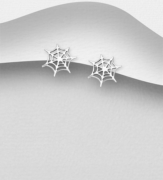 925 Sterling Silver Cobweb Push-Back Earrings