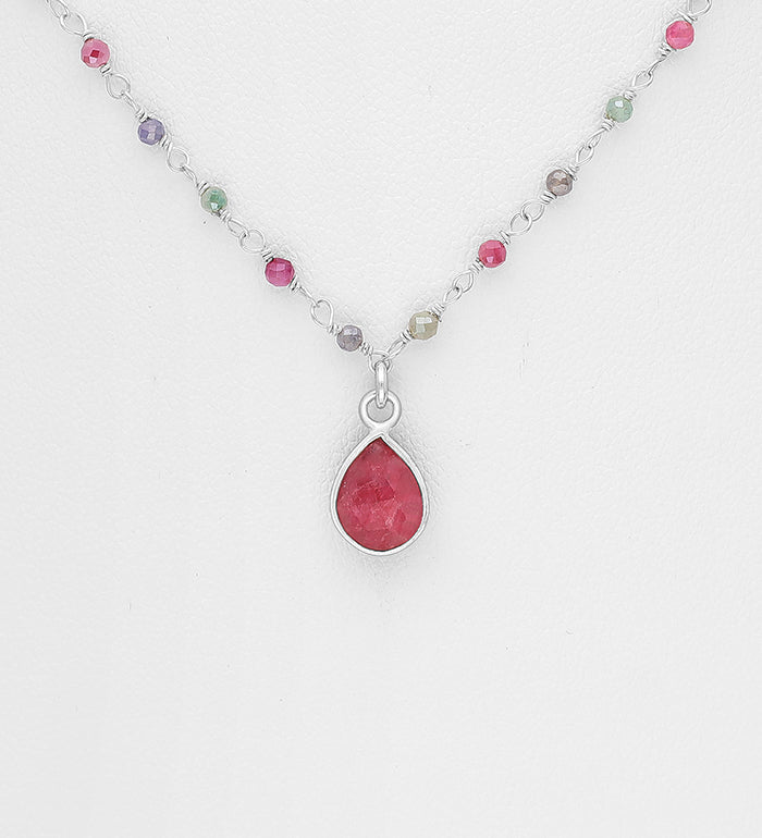 925 Sterling Silver Necklace-Beaded