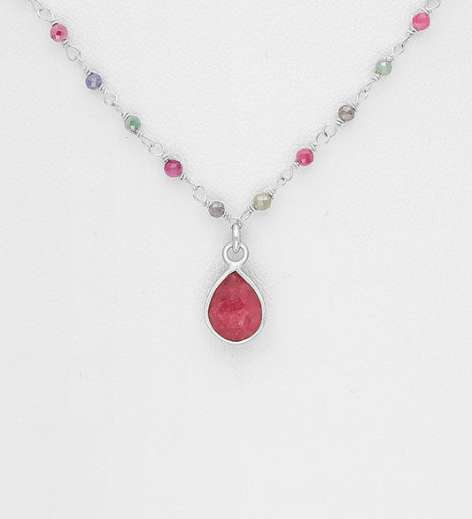 925 Sterling Silver Necklace-Beaded