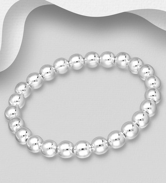 925 Sterling Silver Ball Stretch Bracelet