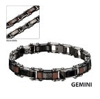 Double Sided Black IP & Cappuccino Greek Keys Bracelet