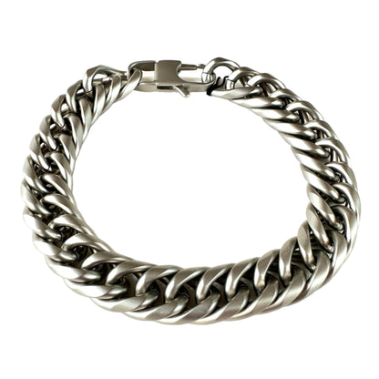 Matte Double Layer Curb Colossi Link & Chain Bracelets