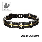 Black Carbon Fiber & Gold IP Link Bracelet