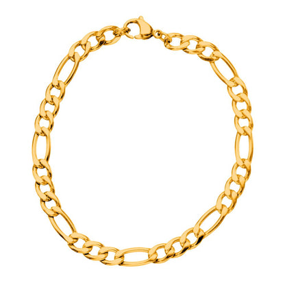 Gold IP Figaro Chain Bracelet