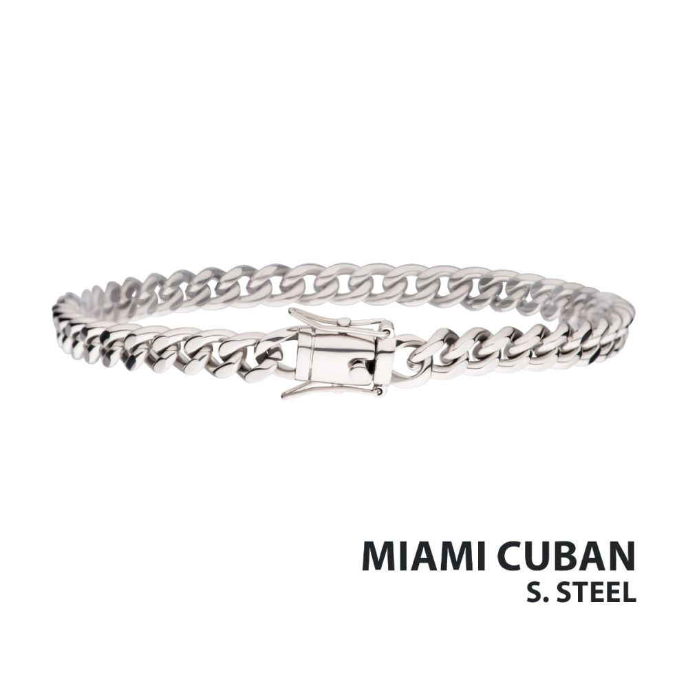 Steel Miami Cuban Chain Bracelet