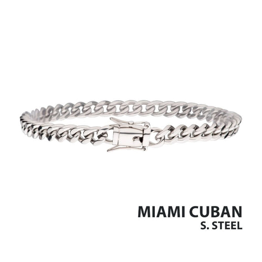 Steel Miami Cuban Chain Bracelet