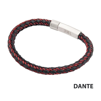 Black & Red Woven Rubber Bracelet