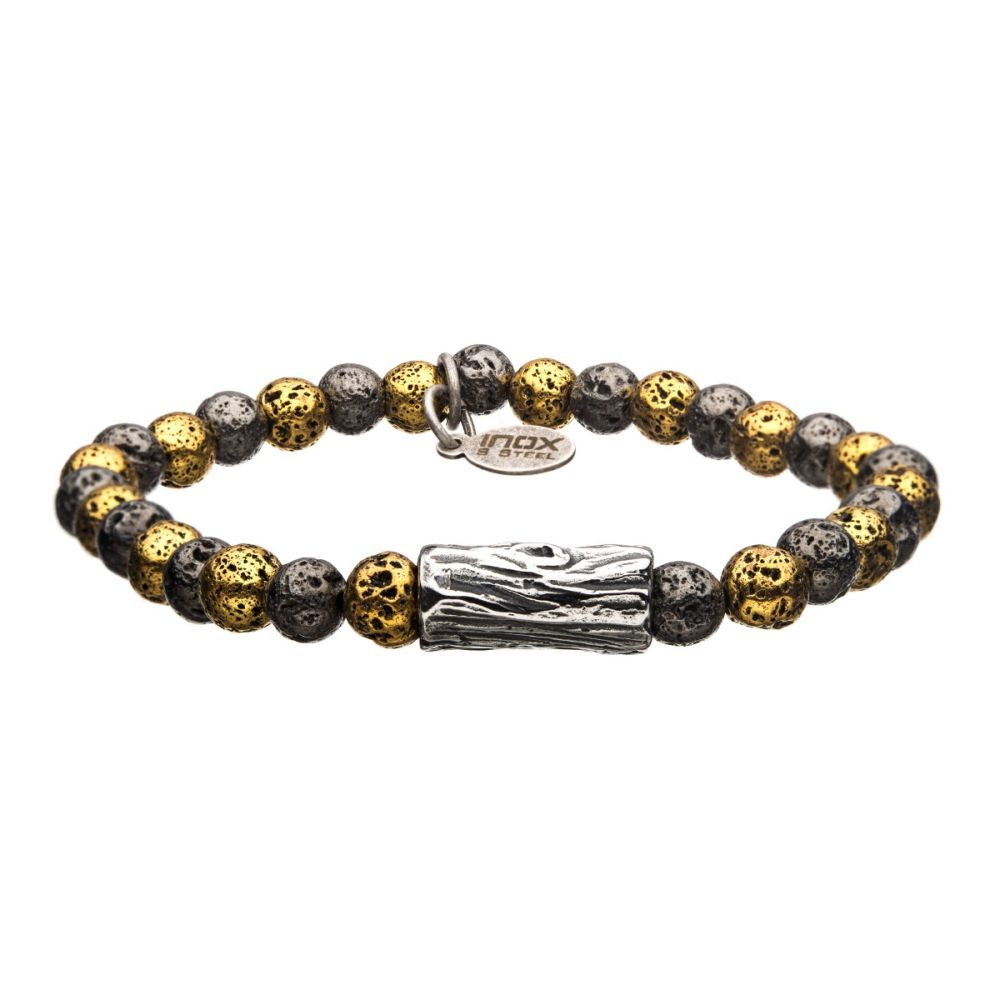 Gold Beads with Hematite Beads String Bracelet