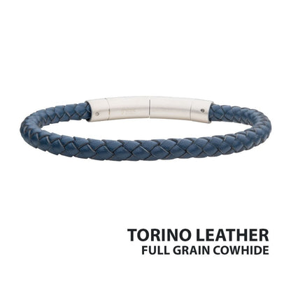 Blue Genuine Full Grain Cowhide Leather Bracelet