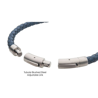 Blue Genuine Full Grain Cowhide Leather Bracelet