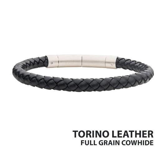 Black Full Grain Cowhide Leather Bracelet