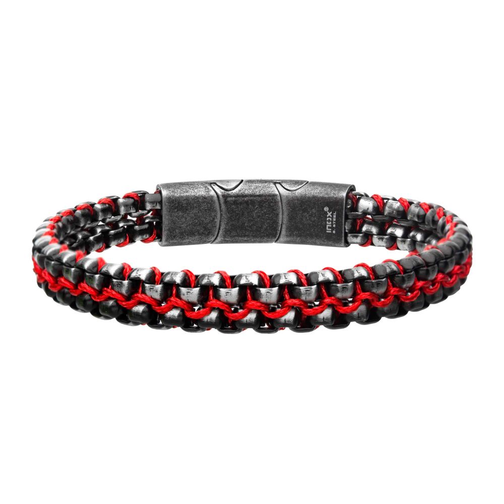 Allegiance Stainless Steel Bracelets -Red Wax Cord