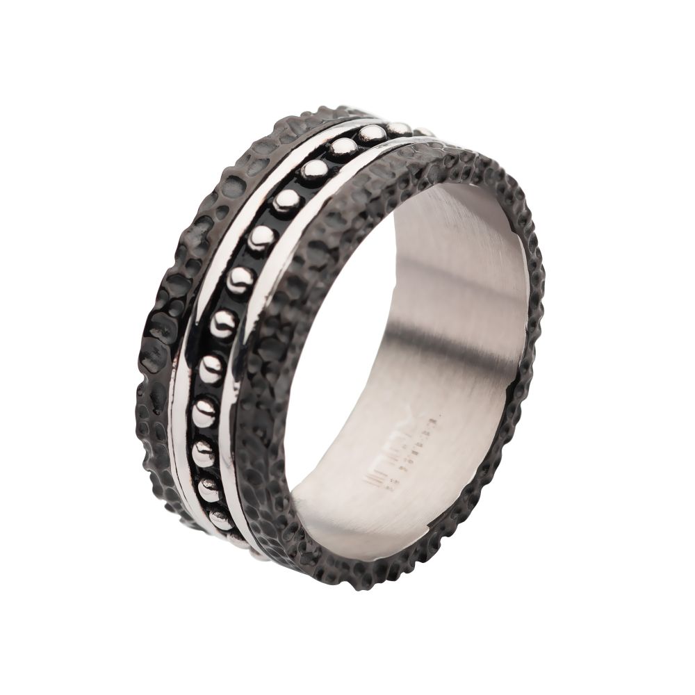 Stainless Steel Blacksmith Hammered Ring