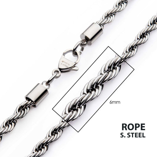 6mm Rope Chain Necklace. IP Rope Chain Necklace