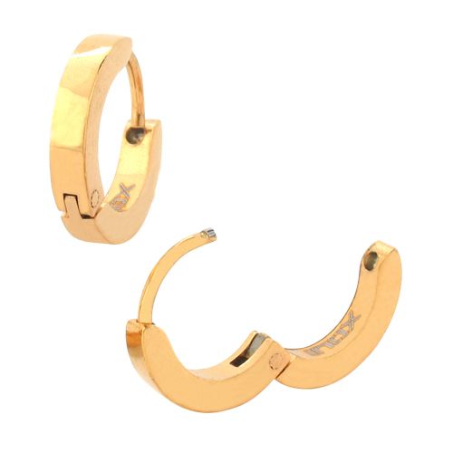 Gold IP Plain Huggies Earrings